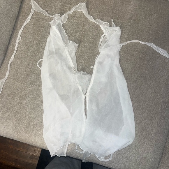 Indah White Ruffled Tank Top - Picture 3 of 6